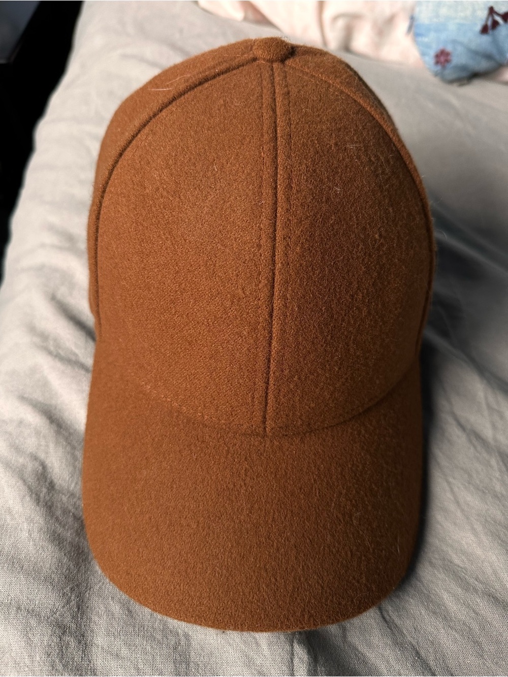 Auxiliary Brown Wool-Look Baseball Cap